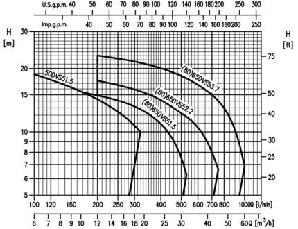 EBARA DVS Kennlinien