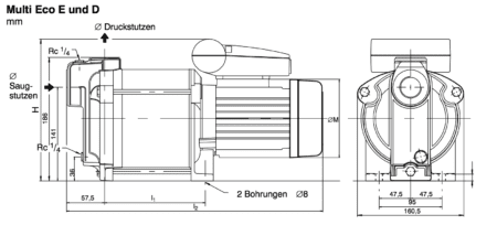 KSB Multi Eco E und D Maße