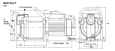 KSB Multi Eco P Maße