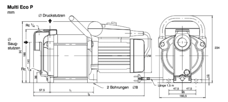 KSB Multi Eco P Abmessungen