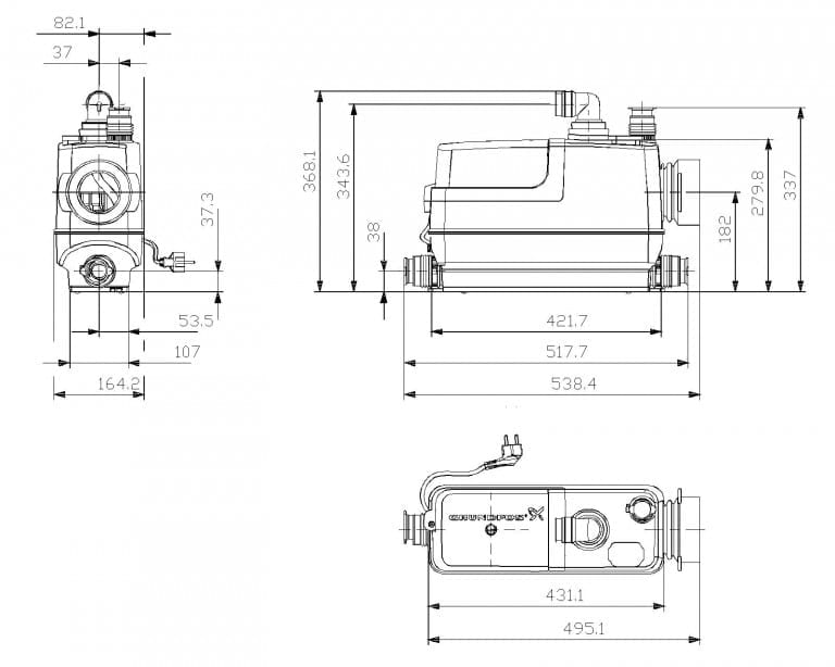 Sololift2 CWC-3 Technische Maße