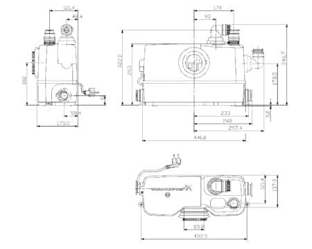 Sololift2 WC-3 Technische Maße